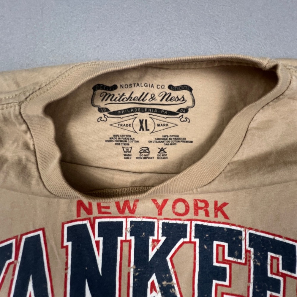 Mitchell & Ness NY Yankees T-Shirt Mens XL Tan 1996 World Series Champions - Picture 2 of 14